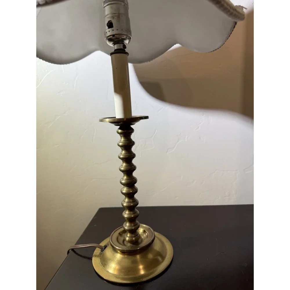 Vintage Brass Table Lamp Barley Twist Column‎ ~13